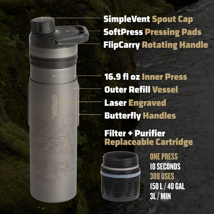 16.9oz UltraPress Ti Purifier - Quest Outdoors