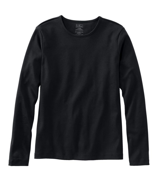 L.L.Bean Women's Pima Crewneck Long-Sleeve Regular