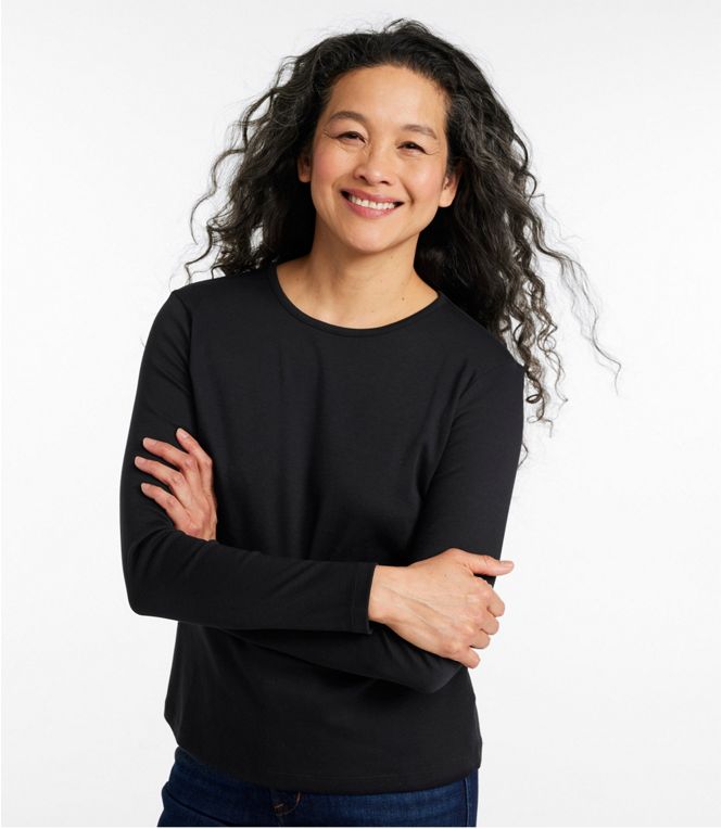 L.L.Bean Women's Pima Crewneck Long-Sleeve Regular