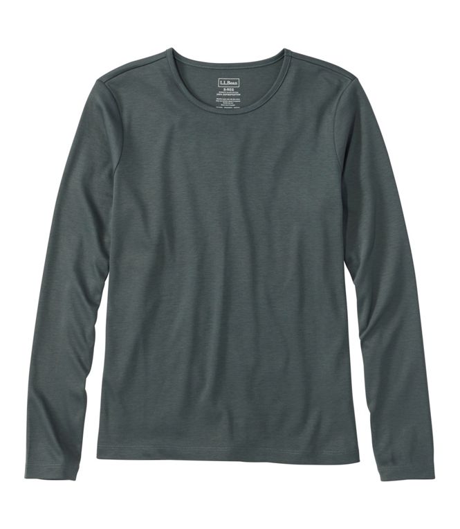 L.L.Bean Women's Pima Crewneck Long-Sleeve Regular