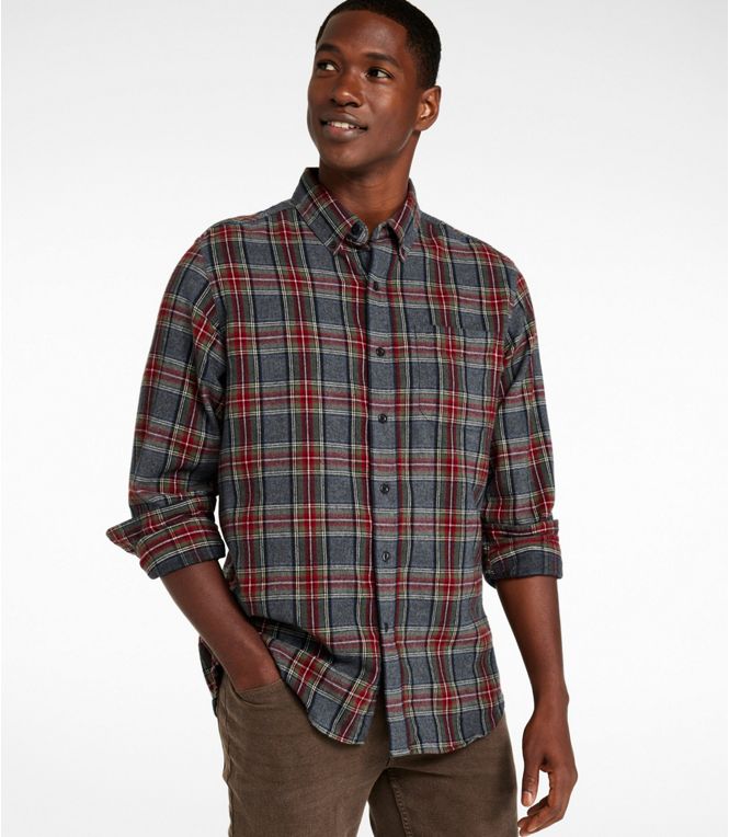 L.L.Bean Men's Scotch Plaid Flannel Shirt, Traditional Fit