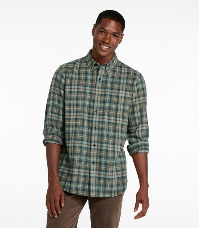 L.L.Bean Men's Scotch Plaid Flannel Shirt LS Tall