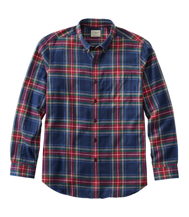 L.L.Bean Men's Scotch Plaid Flannel Shirt LS Tall