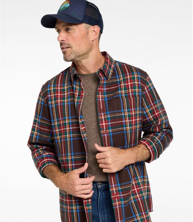 L.L.Bean Men's Scotch Plaid Flannel Shirt LS Tall