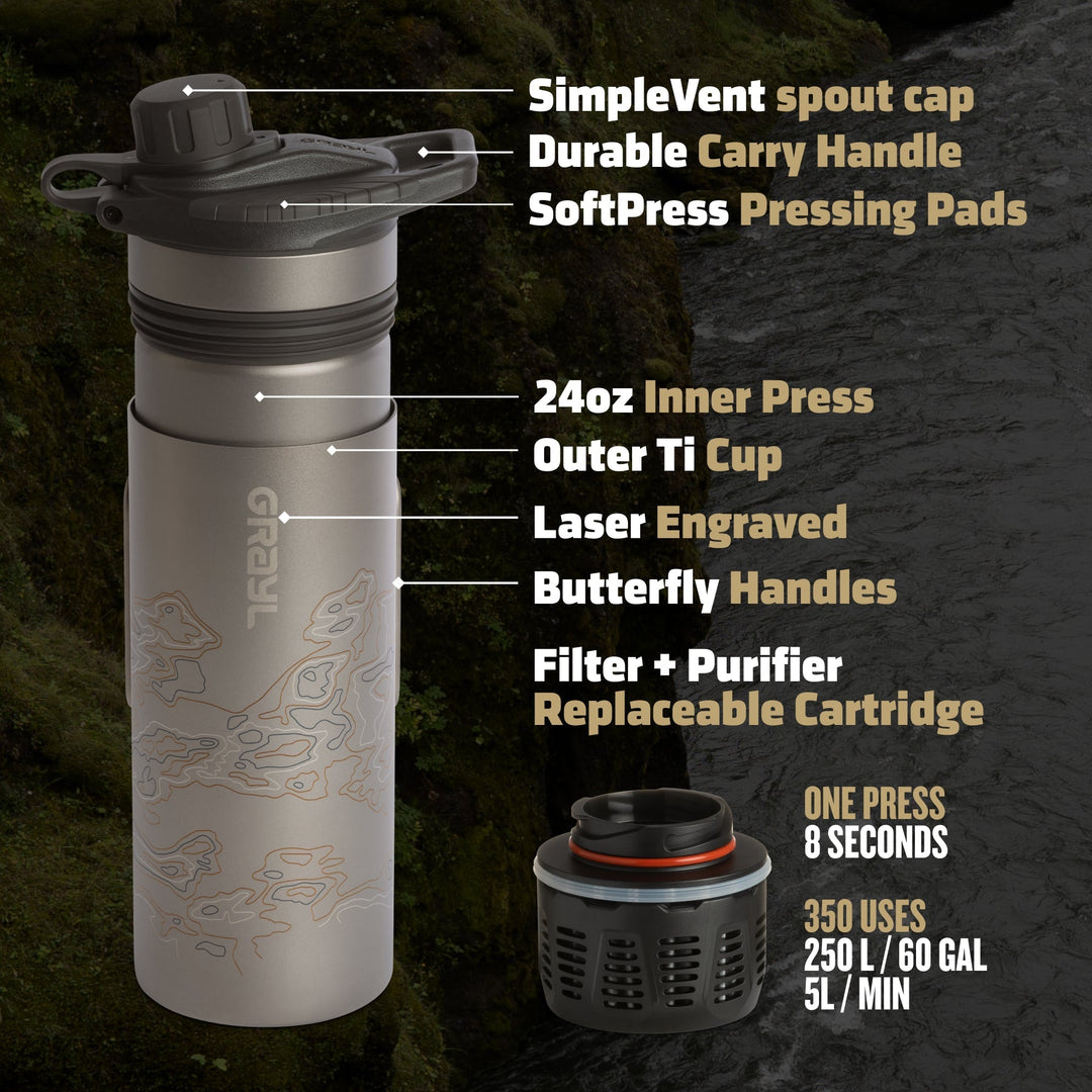 24oz GeoPress Ti Purifier - Quest Outdoors