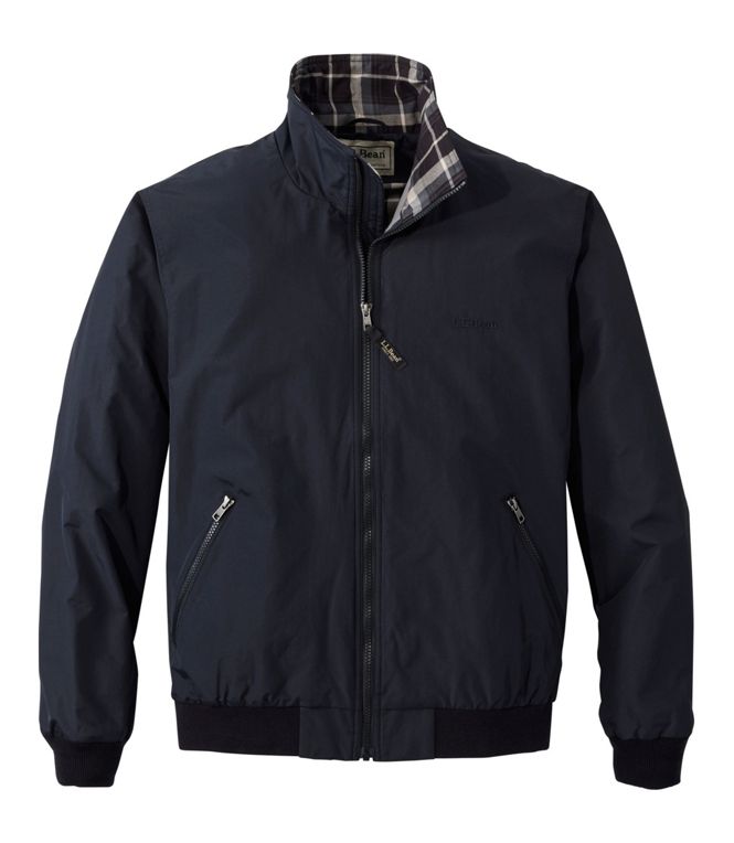 L.L.Bean Men's Warm-Up Jacket Flannel Lined Regular