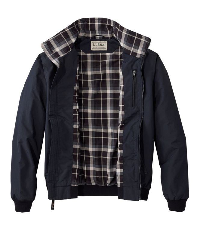 L.L.Bean Men's Warm-Up Jacket Flannel Lined Regular