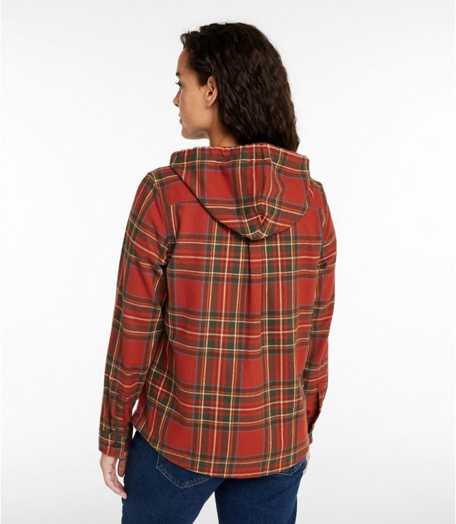 L.L.Bean Women's Scotch Plaid Flannel Shirt, Relaxed Zip Hoodie
