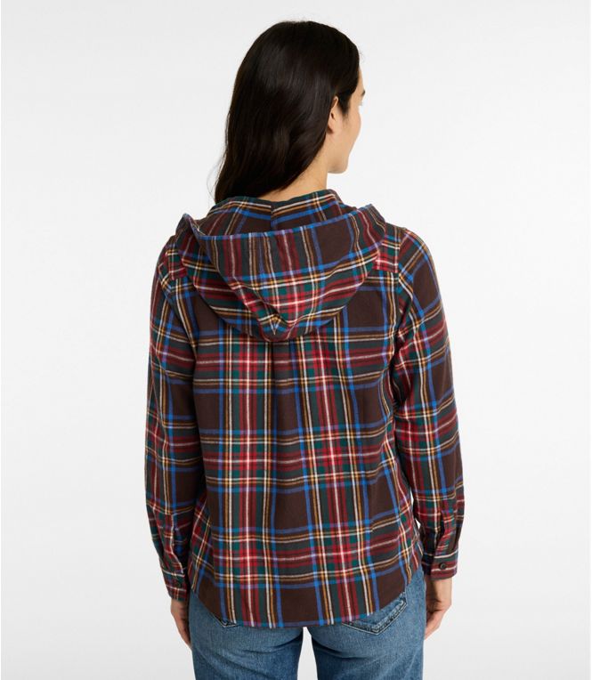 L.L.Bean Women's Scotch Plaid Flannel Shirt, Relaxed Zip Hoodie