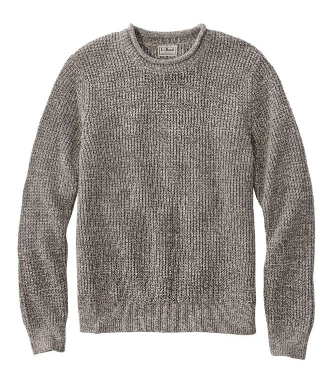 L.L.Bean Men's L.L.Bean Organic Cotton Waffle Sweater, Rollneck Crew, Regular