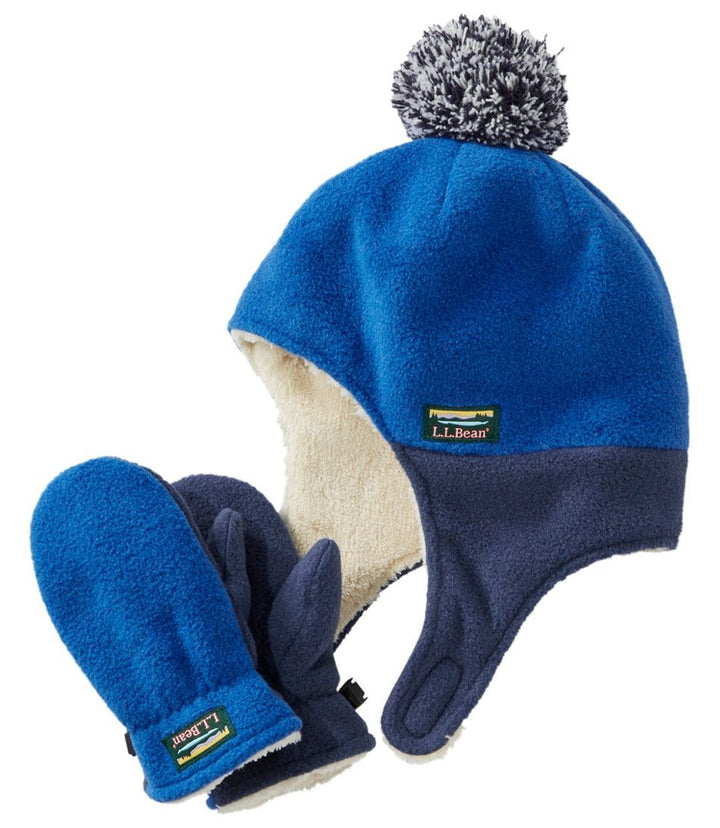 L.L.Bean Kids' Mountain Classic Fleece Hat and Mitten Set
