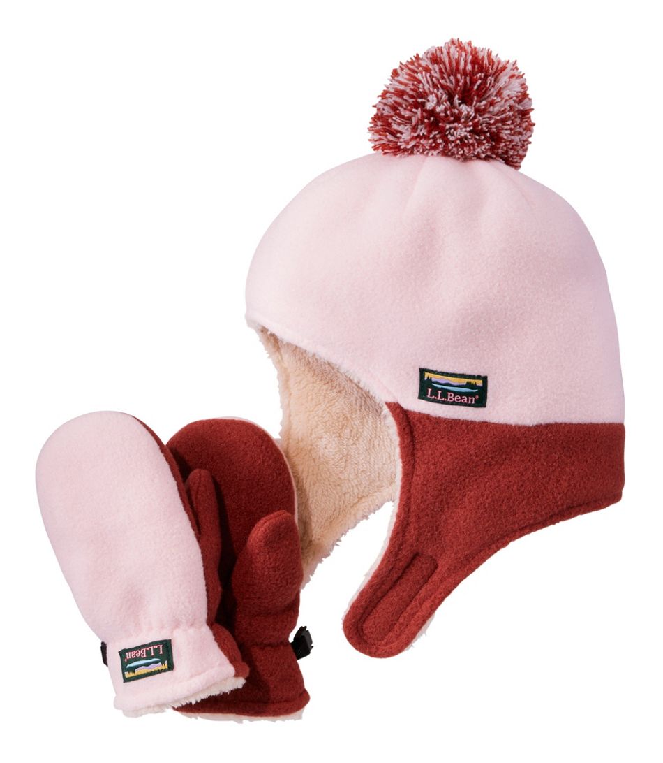 L.L.Bean Kids' Mountain Classic Fleece Hat and Mitten Set