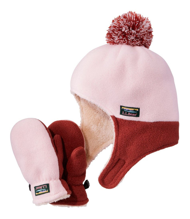 L.L.Bean Kids' Mountain Classic Fleece Hat and Mitten Set