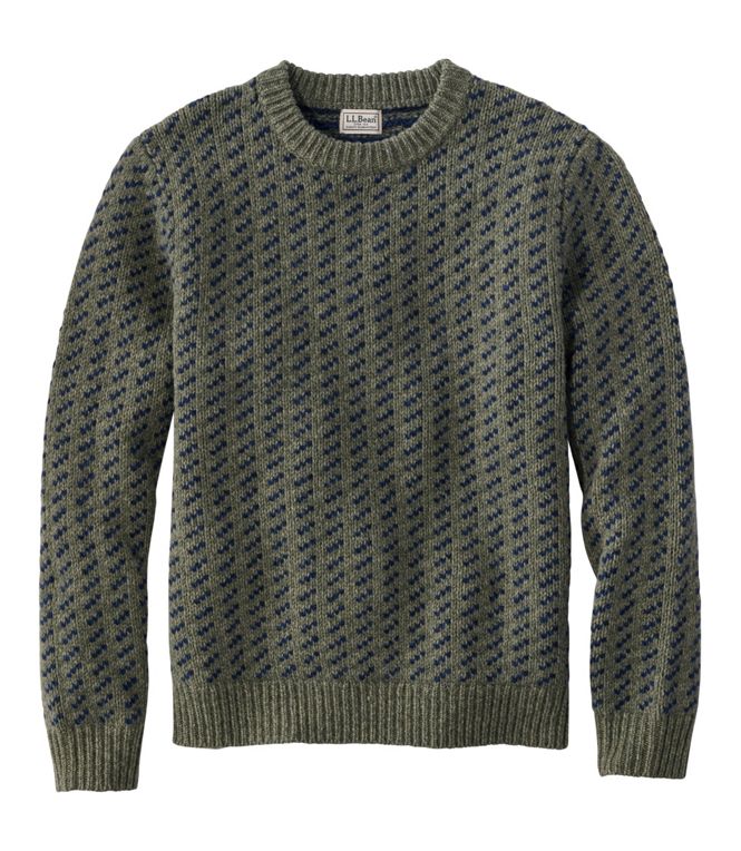 L.L.Bean Men's Bean's Classic Ragg Wool Sweater, Crewneck, Bird's-Eye, Regular
