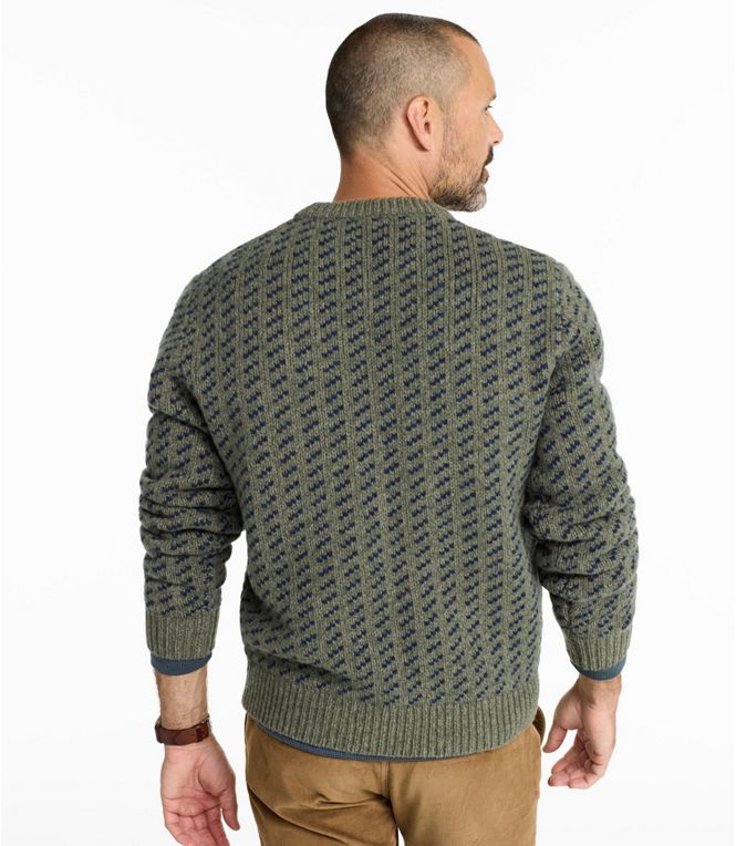 L.L.Bean Men's Bean's Classic Ragg Wool Sweater, Crewneck, Bird's-Eye, Regular