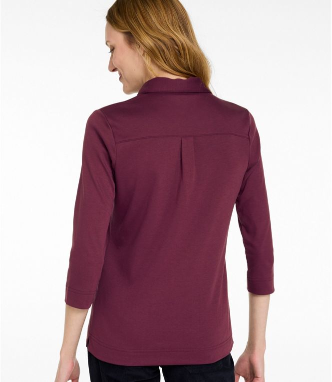 L.L.Bean Women's Pima Polo 3/4 Sleeve Regular