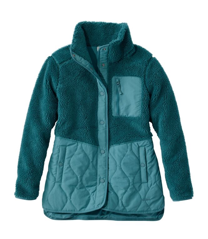 L.L.Bean Women's Bean's Mixed Media Sherpa Fleece Jacket, Regular
