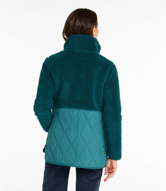 L.L.Bean Women's Bean's Mixed Media Sherpa Fleece Jacket, Regular