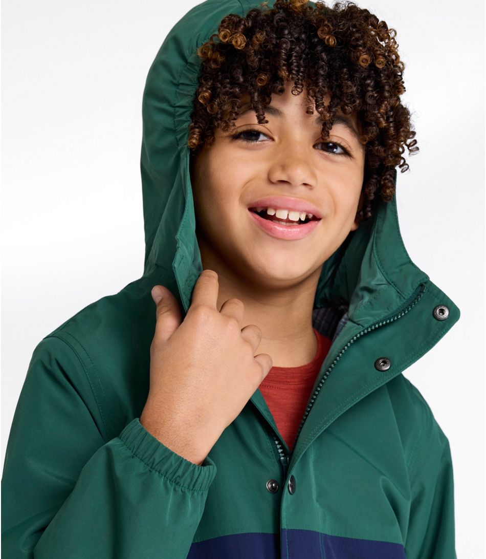 L.L.Bean Kids' Mountain Classic Flannel Lined Rain Jacket