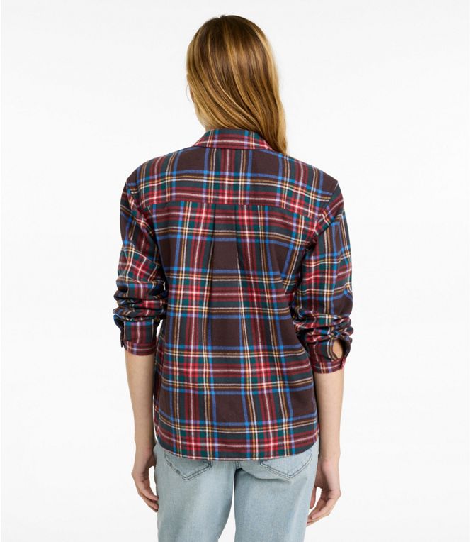 L.L.Bean Women's Scotch Plaid Shirt Y-Neck Regular
