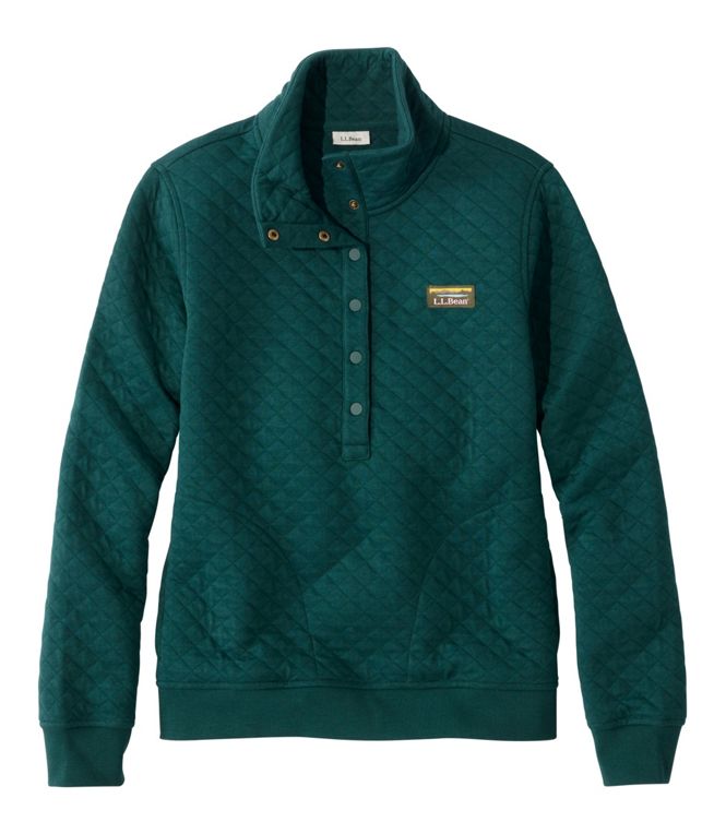 L.L.Bean Women's Quilted Half-Snap Sweatshirt, Regular