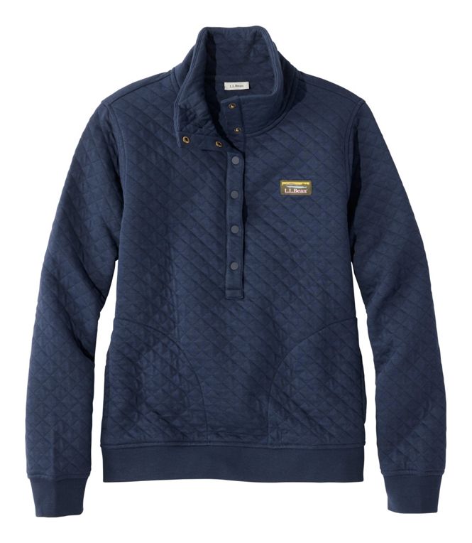 L.L.Bean Women's Quilted Half-Snap Sweatshirt, Regular
