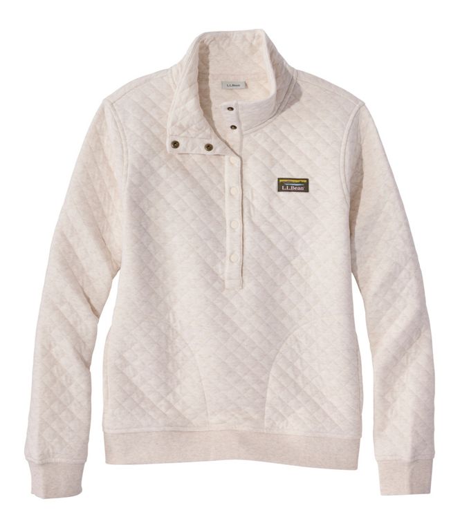 L.L.Bean Women's Quilted Half-Snap Sweatshirt, Regular