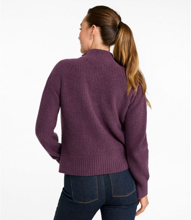 L.L.Bean Women's Supersoft Waffle Sweater, Quarter-Zip, Regular