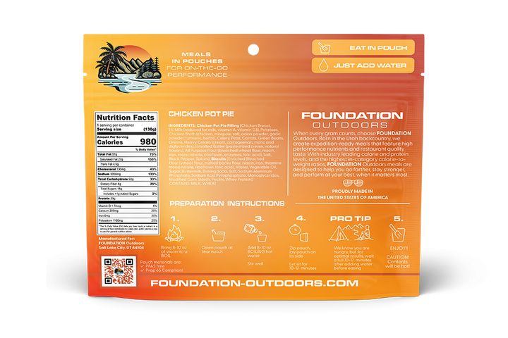 FOUNDATION Outdoors, Chicken Pot Pie Meal