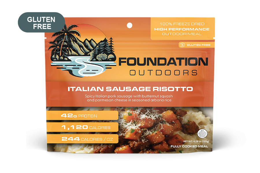 FOUNDATION Outdoors, Spicy Italian Pork Sausage Risotto Meal