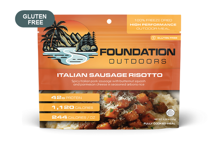 FOUNDATION Outdoors, Spicy Italian Pork Sausage Risotto Meal