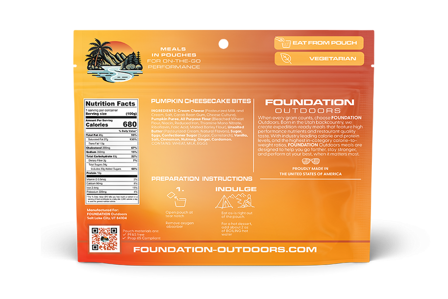 FOUNDATION Outdoors Pumpkin Cheesecake Bites