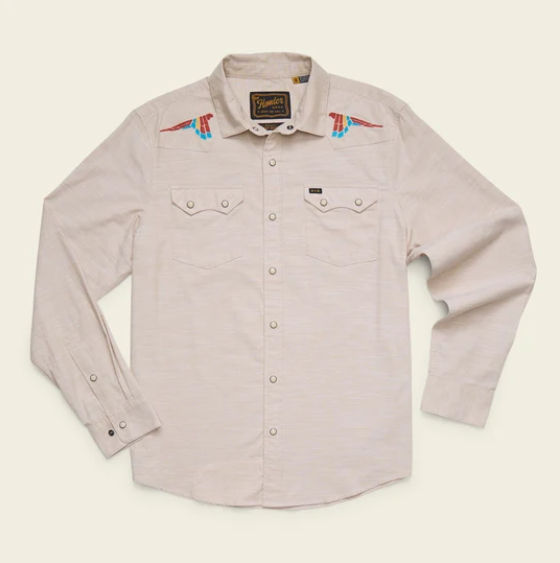 Howler Bros Men's Crosscut Deluxe Snapshirt - Parrot Patrol