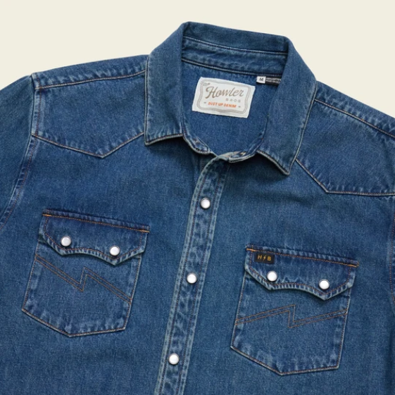 Howler Bros Men's Dust Up Denim Snapshirt