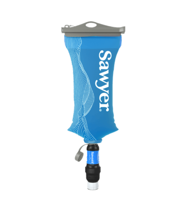 Sawyer Squeeze Water Filtration System, Cnoc Premium 2 Liter Bladder Blue