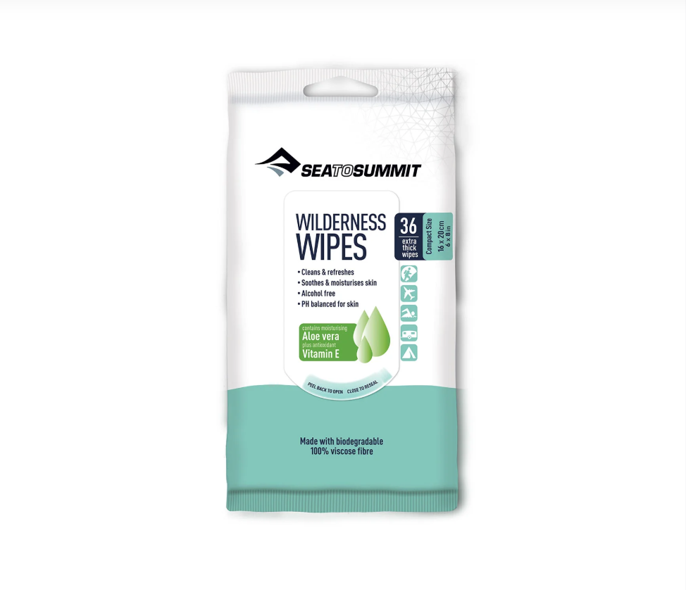 Sea to Summit Wilderness Wipes Compact | 6in x 8in | 36 wipes per pack