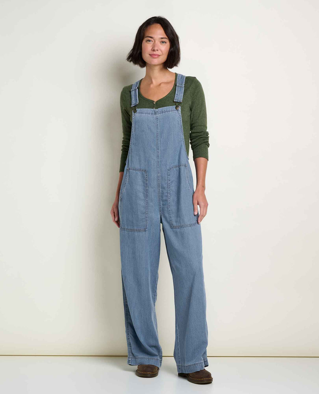 Toad&Co Women's Piñon Soft Denim Wide Leg Overall