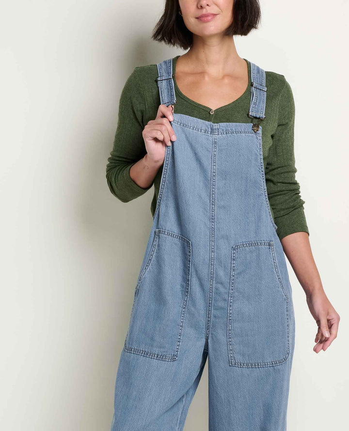 Toad&Co Women's Piñon Soft Denim Wide Leg Overall