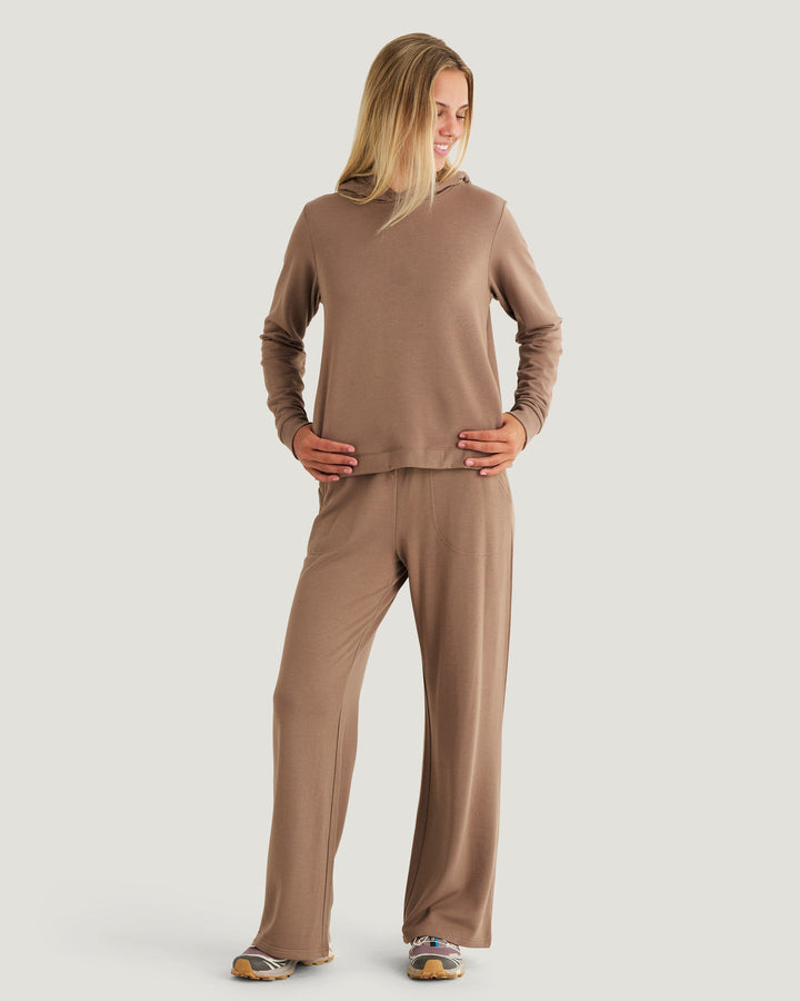 Free Fly Women's Bamboo Lightweight Fleece Cropped Hoodie
