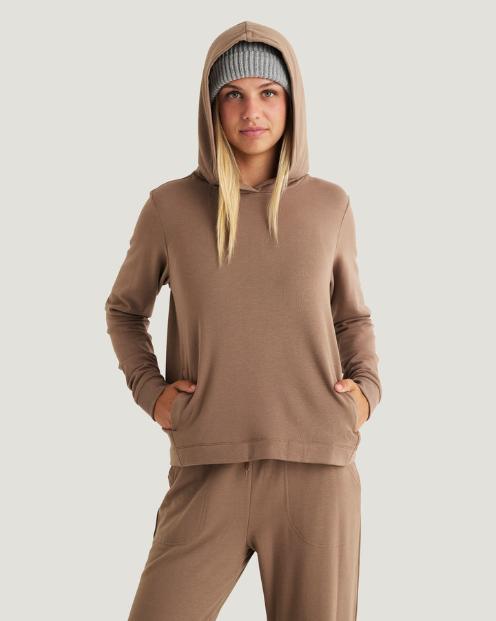 Free Fly Women's Bamboo Lightweight Fleece Cropped Hoodie