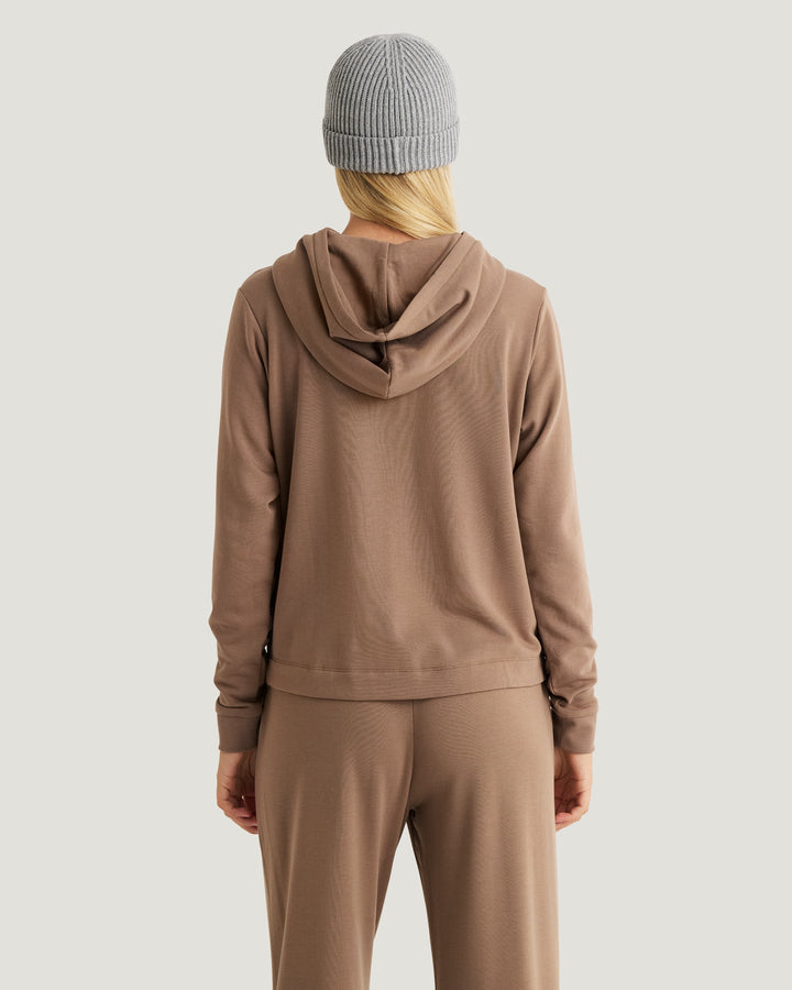 Free Fly Women's Bamboo Lightweight Fleece Cropped Hoodie