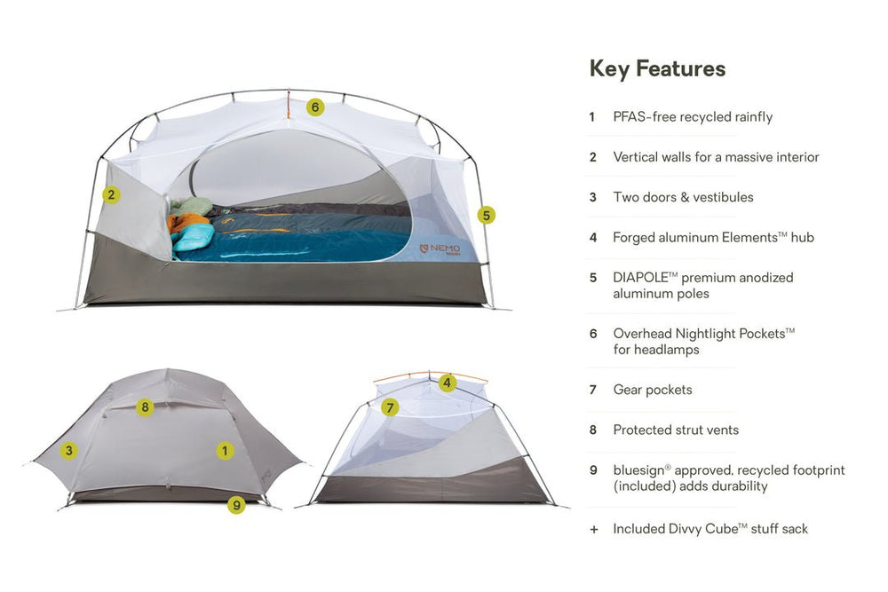 Aurora  3P Backpacking Tent & Footprint - Quest Outdoors