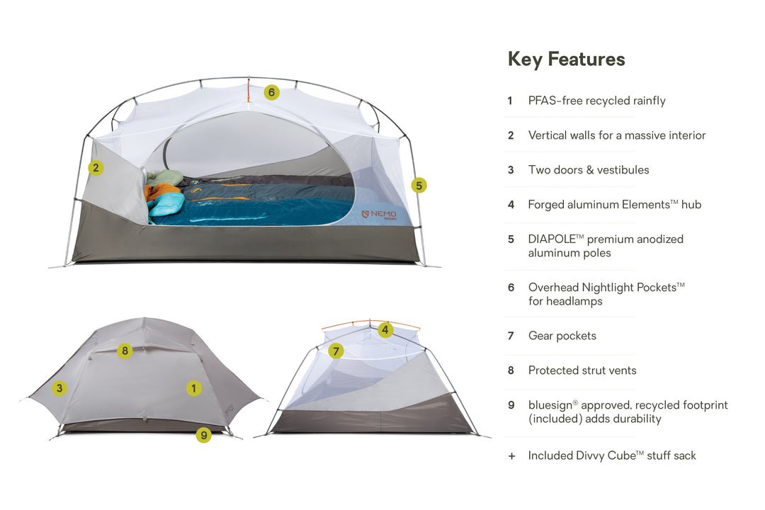 Aurora  3P Backpacking Tent & Footprint - Quest Outdoors