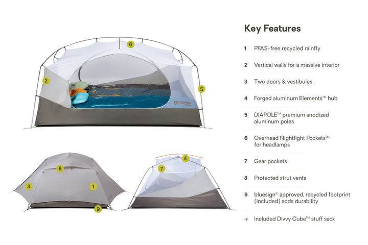 Aurora  3P Backpacking Tent & Footprint - Quest Outdoors