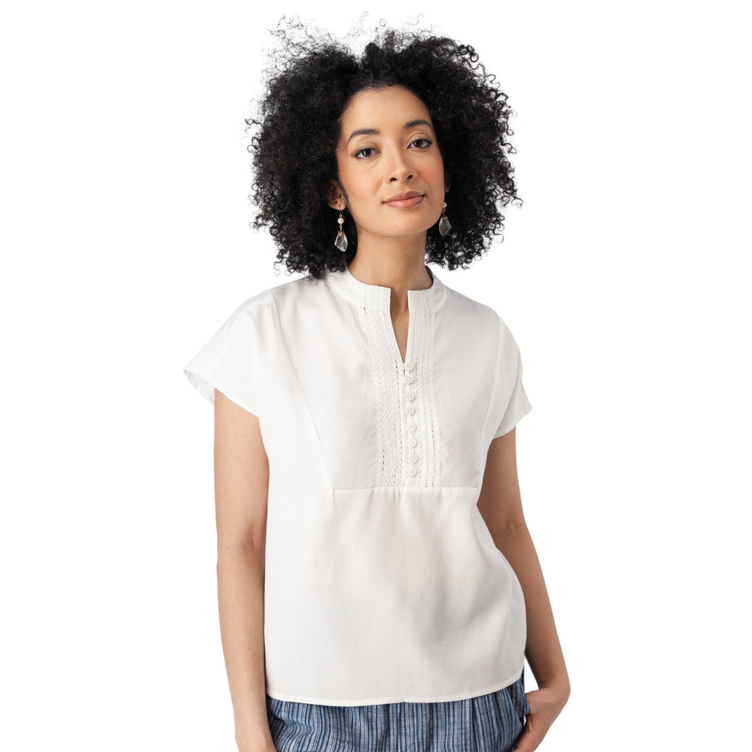 Aventura Women's Margot Mandarin Collar Top - Quest Outdoors