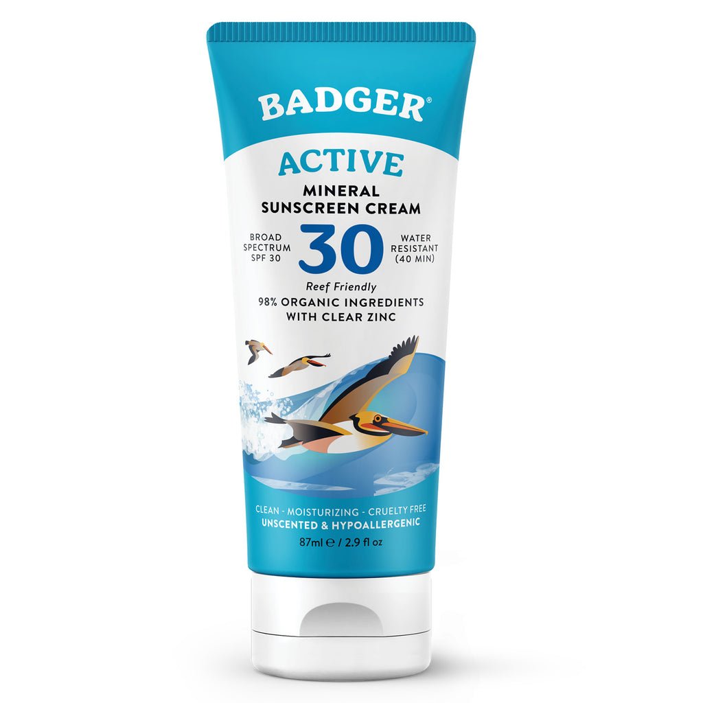 Badger Active Mineral Sunscreen Cream - SPF 30 - Quest Outdoors