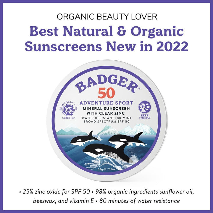 Badger Adventure Mineral Sunscreen Tin - SPF 50 - Quest Outdoors