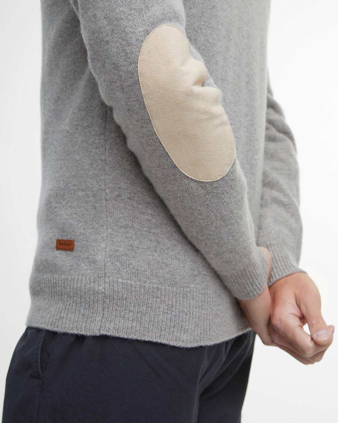 Barbour Men's Essential Elbow Patch Jumper - Quest Outdoors