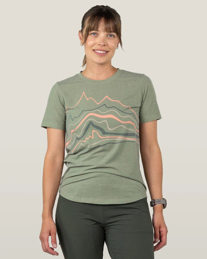 Belong Designs Women's Graphic Traverse Tek Tee - Quest Outdoors