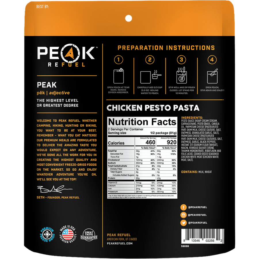 Chicken Pesto Pasta - Quest Outdoors